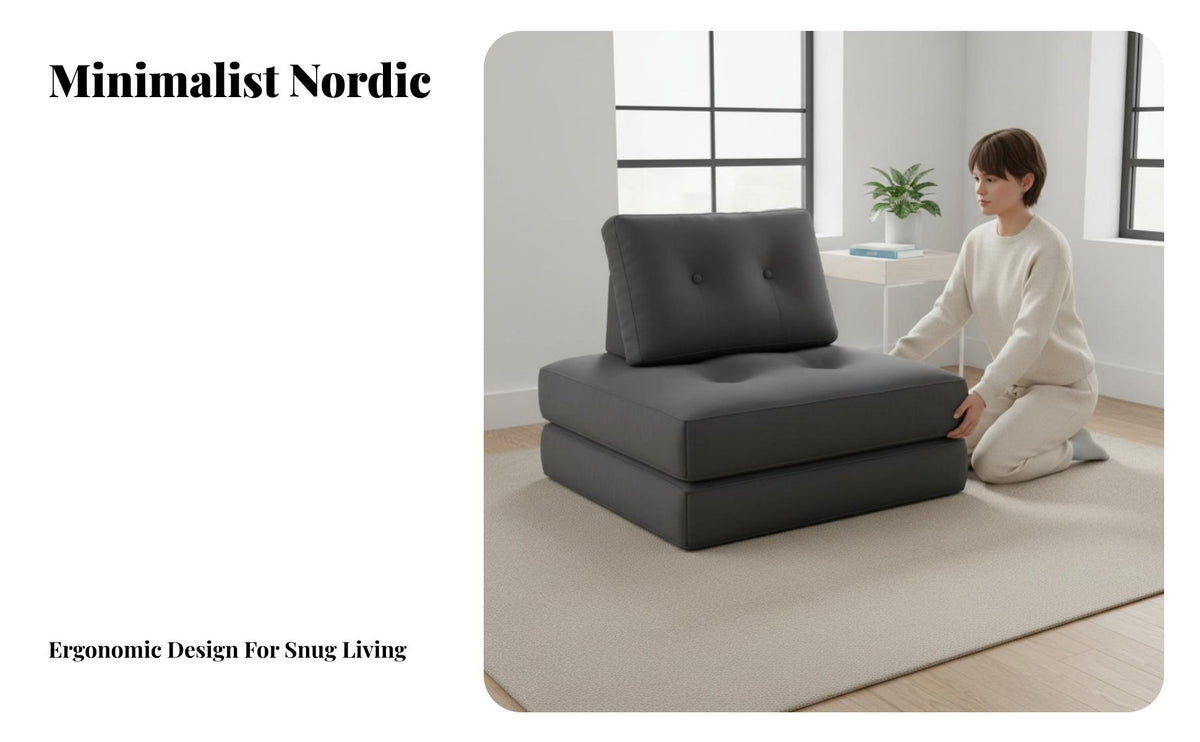 Nordic Aesthetic Modular Block Sofa Small Space Solution Upholstered Pillowy Couch Creamy Aesthetic Living Room Furniture Configurable Layouts for Apartment Dwellers, Young Adults, Interior Designers, Lounge Area