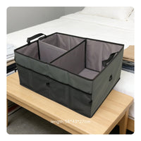 With Cooler Collapsible Car Trunk Organizer Adjustable Compartments Car Boot Organiser Large Capacity Multi-Compartment Trunk Storage Bag Sturdy Handles for Grocery Shopping, Road Trips, Camping, Picnics