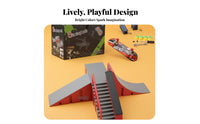 Finger Skateboard Ramp Set Multi-Functional Combination Fingerboard Park Playset Includes Tools and Spare Parts Miniature Skateboarding Arena Playset