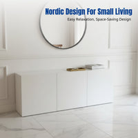 Hardwood TV Cabinet, Modern Nordic Wall-Mounted, Corner Storage, Multi-Functional