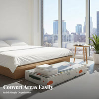 Flat Storage container with casters Space-Saving Organizer Box Slim dimensions for Renters