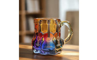 Translucent Book Stack Mug Ornament Faceted Mug Shaped Decoration Sculpted Resin Book Ornament Compact for Collectors, Reading Corner, Office