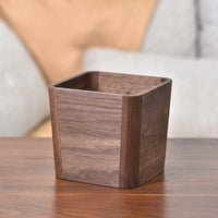 Desk Trash Bin, Stylish, Wooden, Living Room, Office, Compact, No Visible Bag, Dust Box