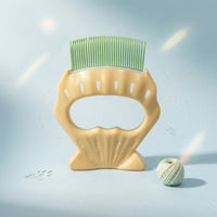 Pet Grooming Comb Gentle Comb with Plastic Handle Comfortable Sturdy for Cats, De-Shedding