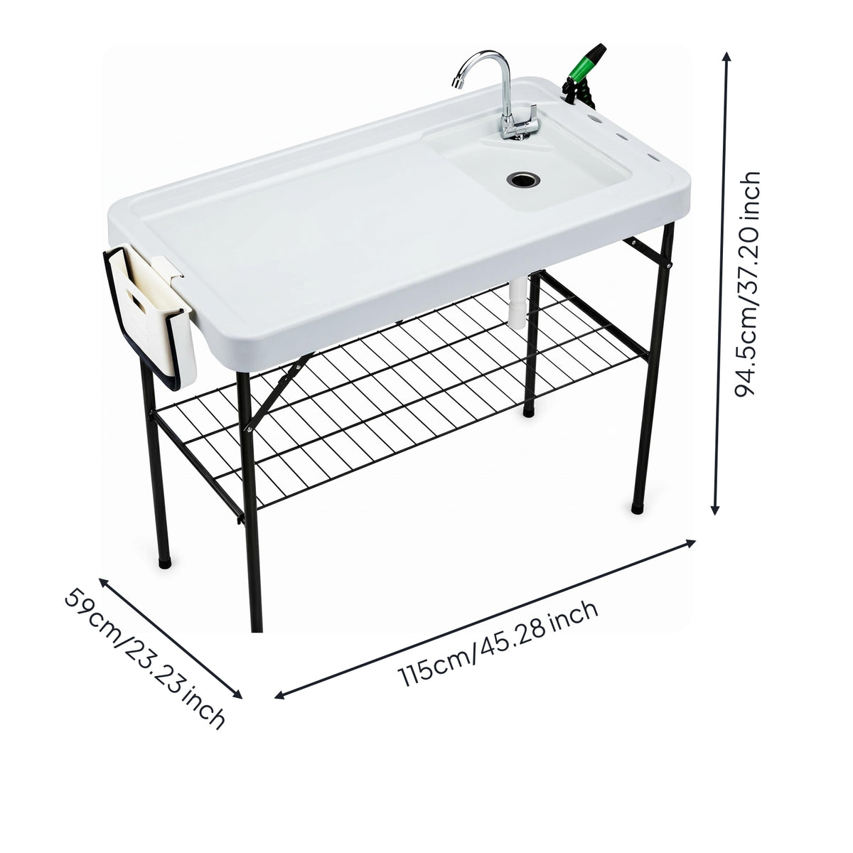 Folding Fishes Cleaning Table Wire Rack Fishes Cleaning Table Open Storage Shelf Outdoor Utility