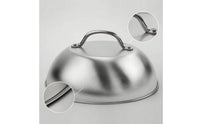 Barbecue Lid with Handle Stainless Steel Melting Dome with Handle Griddle Basting Cover Domed Dome Lid Brushed Metal