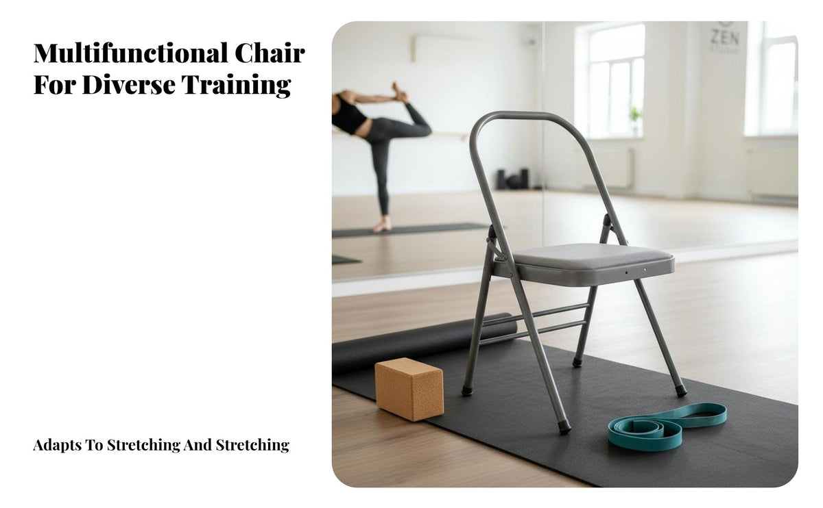 Foldable Iyengar Mind-Body Practice Chair Multi-Functional Mind-Body Practice Chair Portable Stretching Aid Space-Saving for Beginners, Yogis, Seniors, Home Gym, Physical Rehabilitation