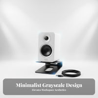 Heavy-Duty Steel Desktop Speaker Stand Reduces Vibration Bookshelf Speaker Stand Acoustic Optimization Audio Accessory 13KG Load Capacity for Audiophiles, Music Producers, Gamers, Home Theater, Workstation, Gaming Setup