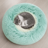 Dog Bed, Winter Use, Pet Bed, Washable, 80cm Round, Fluffy Cushion, for Small Dogs, Living Room Use