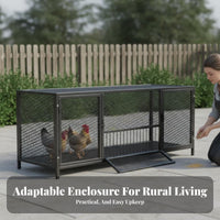 Easy to Clean Large Mesh Chicken Coop Sturdy and Long-Lasting Poultry Enclosure Rust-Resistant Creature Enclosure Lockable Door for Homesteaders, Pet Owners, Outdoor, Backyard, Garden