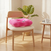 Ergonomic Inflatable Seat Cushion Flocked Inflatable Cushion with Cutout Pressure Relief Comfortable for Travelers