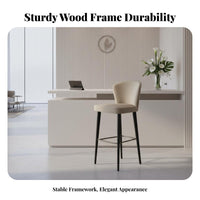 Upholstered Highspine Stool with Rearrest Bar Chair Modern Design Seating Furniture for Homeowners, Business Owners, Restaurant, Counter, Kitchen