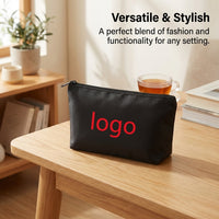 Letter Print Nylon Cosmetic Bag for Women, Mini Makeup Organiser with Zipper, Lightweight Travel Toiletry Pouch for Daily Use