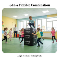 4 Pieces 4-Piece Foam Activity Blocks Soft Fabric Cover 4-Piece Sectional Vaulting Box adaptable and adaptable Design Gymnastics Training Set for Babies