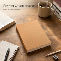 A5 Thick Kraft Paper Notebook Blank Lined White Paper Sketchbook Journal for Students