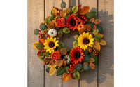 Thanksgiving Wreath Pumpkin Decoration Harvest Wreath Foliage Garland Design
