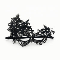 Butterfly Masquerade Mask Adjustable Lace Mask with Rhinestones Ornate for Women