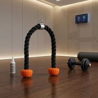 Orange Grip Ends Triceps Rope Handle Rubber Grips Tricep Rope Attachment Metal Connector Fitness Equipment Hanging Loop