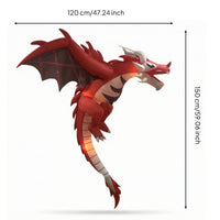 Hanging Dragon Illuminated Inflatable Dragon with Light Halloween Decoration Glowing for Yard, Porch