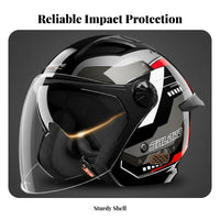 Motorcycle Half Helmet 3C Certified Helmet Comfortable Warm Lining Guarding Headwear for Motorcycle Enthusiast S, Adults, Commuting, City Riding