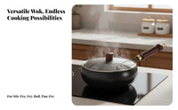 Traditional Chinese Wok Gas and Induction Compatible Carbon Steel Wok Carbon Steel Stir Fry Pan Natural Non-Stick Cookware
