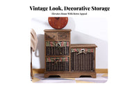 Pastoral aesthetic Cabinet with Basket Drawers Freely Combinable Stackable Woven Drawer Cube Removable Baskets Bedside Table Rustic Look for Homeowners, Renters, Interior Decorators, Bedroom, Living Room, Entryway, Hallway