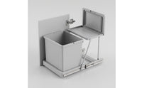 Space-Saving Under-Sink Cabinet Trash Bin Concealed Pull-out Trash Can with Single Container Easy Access Cabinet Waste Bin with Lid Organized