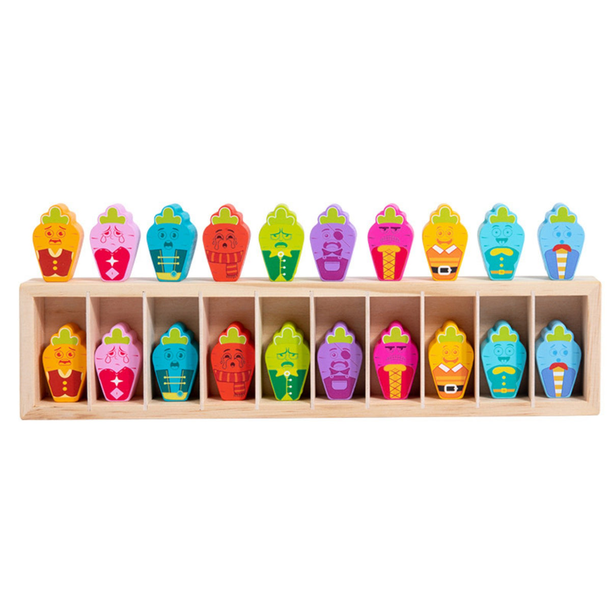 Wooden Color Matching Educational Play Color Pair Toy Set Motor Skills Wooden Memory Matching Blocks for Young Children