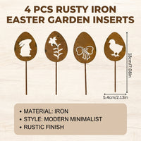 Easter Bunny Garden Stake Vintage Metal Silhouette Weather-Resistant Rustic Yard Decor
