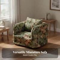 Wooden Frame Miniature Sofa Realistic Design 1:12 Scale Single Sofa With Pillow for Adults, Model Display, Playhouse, Living Room Decoration