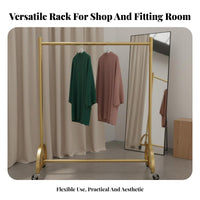 Easy Mobility Unattached Standing Clothing Display Stable Load-Bearing Rolling Clothes Rack Heavy Duty Rolling Clothing Rack Large Capacity for Retailers, Apartment Dwellers, Homeowners, Fitting Room, Bedroom, Closet, Entryway