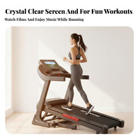 Ultra-Quiet Foldable Home Treadmill Space Saving Design Foldable Treadmill Shock-Absorbing Electric Running Machine Easy to Move for Gym