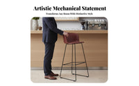 Mechanical Design Metal Frame High Stool with Backrest industrial-chic aesthetic Kitchen Island Stool Vintage Look Counter Chair Built-in Footrest for Interior Designers, Homeowners, Restaurant Owners, Bar, Cafe, Balcony, Patio
