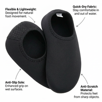 Water Shoes Quick Dry Anti-Slip Nylon, Dive Socks for Swimming Beach Kayaking, Snorkel Socks Barefoot Feel for Adults