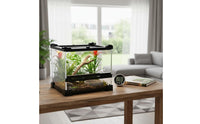 Front Opening Pet Enclosure High Clearness Glass Pet Terrarium Amphibian Glass Enclosure Ventilated Mesh Top for Paludarium