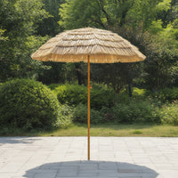 Parasol with Faux Straw Canopy Waterproof Thatched Tiki Umbrella Tropical Thatch Parasol for Garden, Courtyard, Cafe Terrace