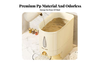 Moisture-Proof Rice Dispenser Large Capacity Push Button Rice Bin Space-Saving for Countertop