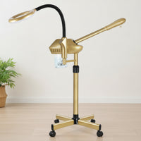 2-in-1 Facial Steamer with Magnifying Lamp Professional Standing Facial Steamer Salon-Level Adjustable for Estheticians, Beauticians, Salons, Spas, Beauty Studios
