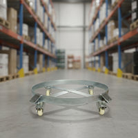 Drum Base with Swivel Casters Low-Profile Steel Drum Moving Base Portable for Factories