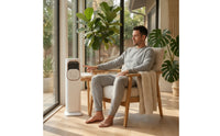Two-Modefunction Evaporative Air Cooler Floor-Standing Portable Heater and Cooler Space-Saving Vertical Fan with Heater for Living Room, Bedroom, Small Areas