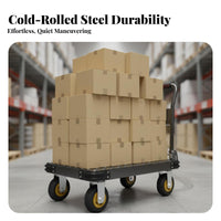 High Load Capacity Foldable Platform Cart Space Saving Foldable Platform Truck Textured Non-Slip Surface Steel Push Cart Dolly Multipurpose for Delivery Personnel, Maintenance Personnel, Office Workers, Factory, Workshop, Stockroom, Garage