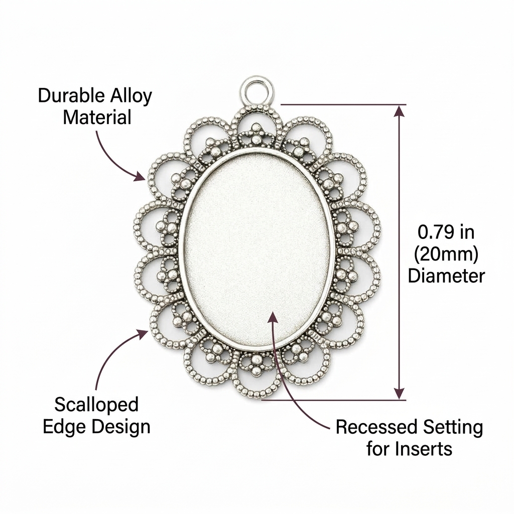 20mm Round Pendant Trays, Bezel Pendant Trays Jewelry Making, Round Bezel Pendant for Photo Lockets, DIY Jewelry Accessories