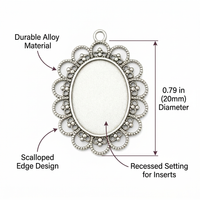 20mm Round Pendant Trays, Bezel Pendant Trays Jewelry Making, Round Bezel Pendant for Photo Lockets, DIY Jewelry Accessories