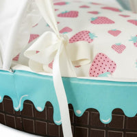 Ice Dessert Themed Pet Bed Washable Round Cat Dog Bed for Small Dogs, Young Dogs