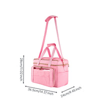 Portable Handle Yarn Storage Bag Multiple Pockets Crochet Organizer Bag Double Zipper Crochet Organizer Tote Inner Divider for Knitters, Crocheters