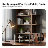 Solid Aluminum Alloy High-Fidelity Audio Rack Space Saving DAC Rack Long-Lasting Material Desktop Amplifier Stand Stable Design for Audiophiles, Study Room