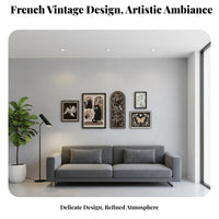 5 Pieces Retro Art Print Collection Vintage Design Framed Art Print Set Ready to Hang Gallery Wall Frame Set for Homeowners, Bedroom, Hallway