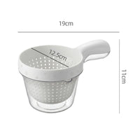 Multi-Functional Double Layer Colander Bowl Fast Draining Handled Fruit Washing Basket Compact Size 2-in-1 Strainer and Bowl Set
