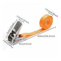 Ratchet Tie-down Strap Heavy Duty Stainless Steel Tie Down for Load Transport, Moving