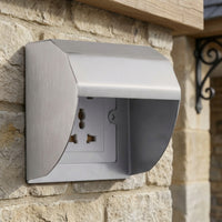 Socket Cover with Hood Stainless Steel Receptacle Protector Rustproof for Patio